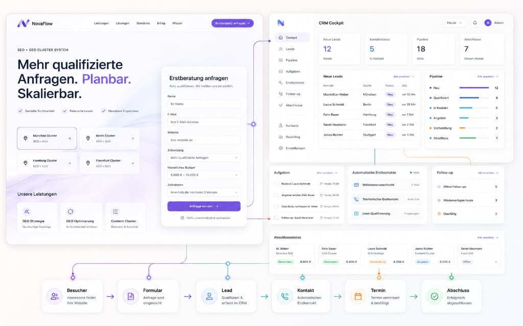 Lead-Funnel & CRM — Landingpage, CRM-Cockpit mit Pipeline